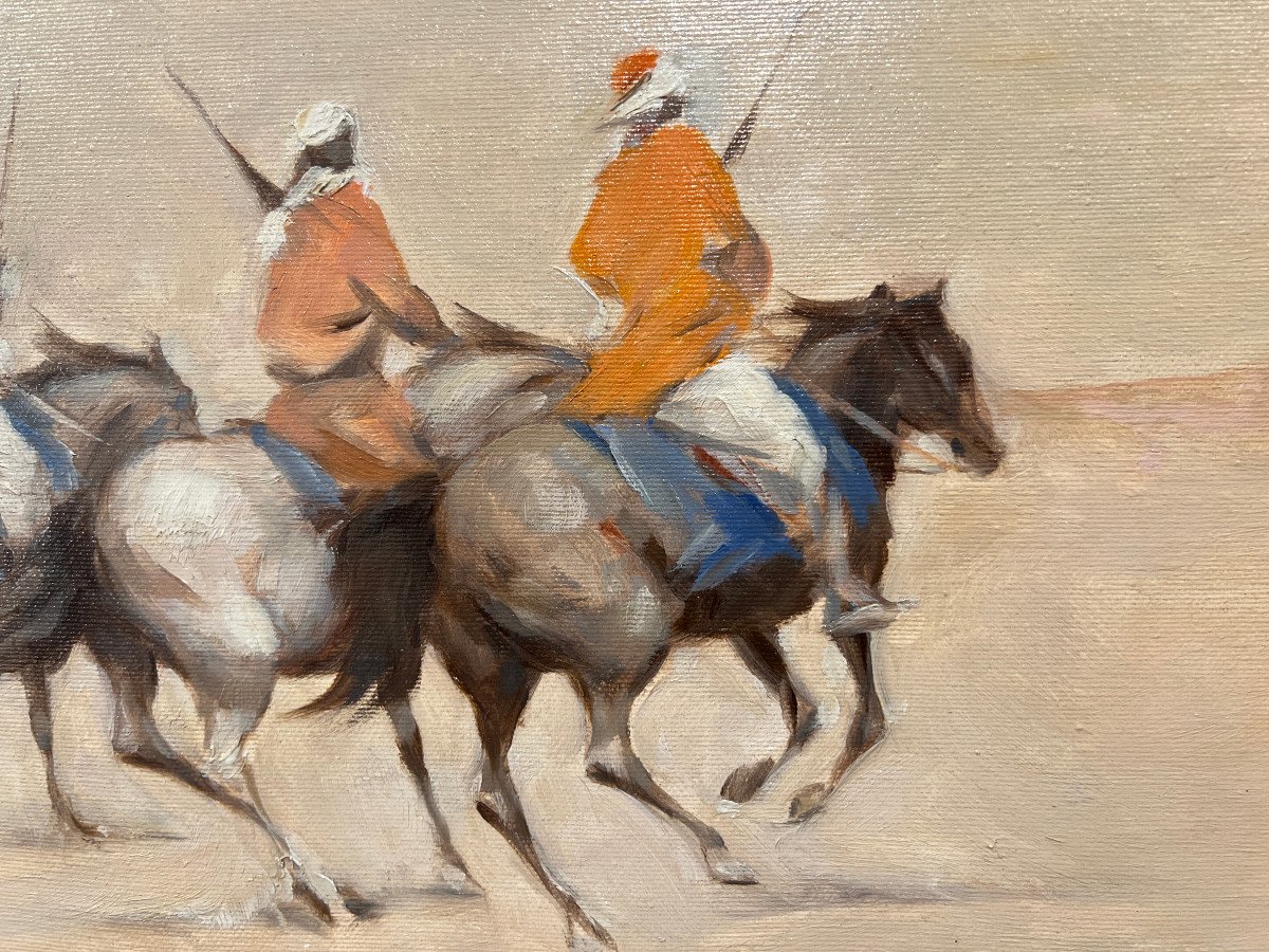 Ernesto Quarti Marchiò (bergamo, Italy, 1907-1982) Knights In The Desert-photo-2