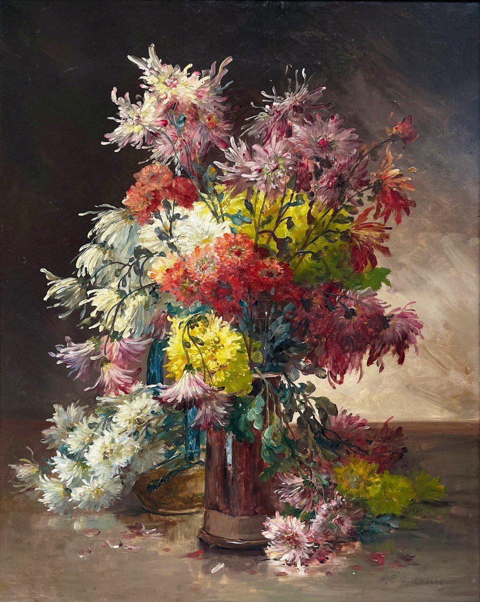 Edmond Van Coppenolle (belgium, 1846 - France, 1914) Bouquet Of Flowers-photo-4