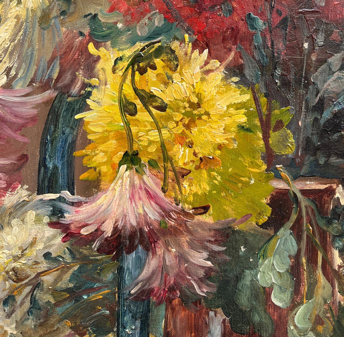 Edmond Van Coppenolle (belgium, 1846 - France, 1914) Bouquet Of Flowers-photo-2