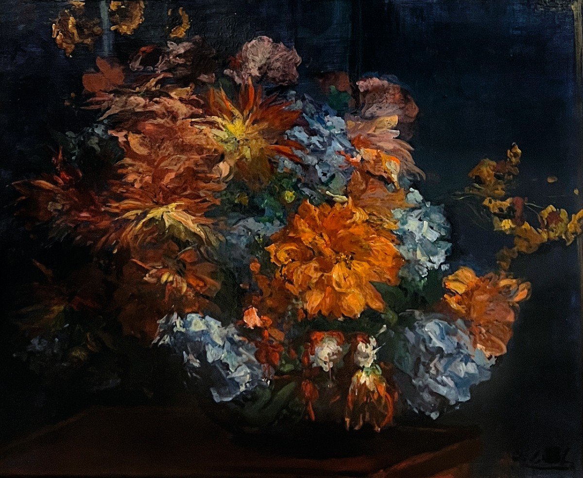 Jacques Emile Blanche (1861-1942) Bouquet De Fleurs, Around 1930-photo-2