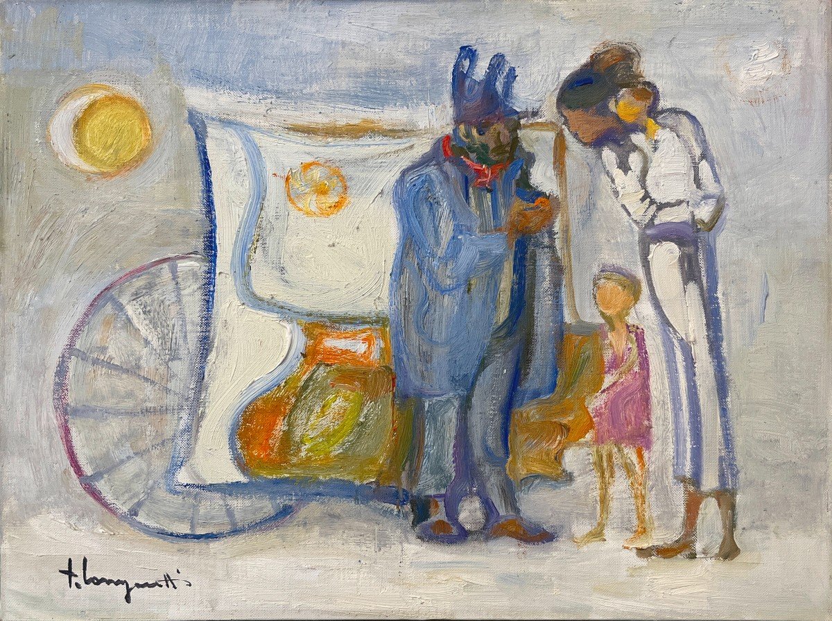 Trento Longaretti (1916-2017) Accordéon Et Personnages Dans La Neige, 1973-photo-4