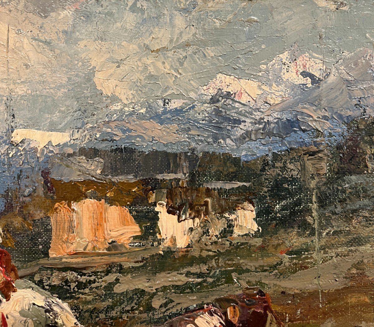 Italian School, 20th Century Signed R Efisio Giuliano, To The Mountains-photo-4