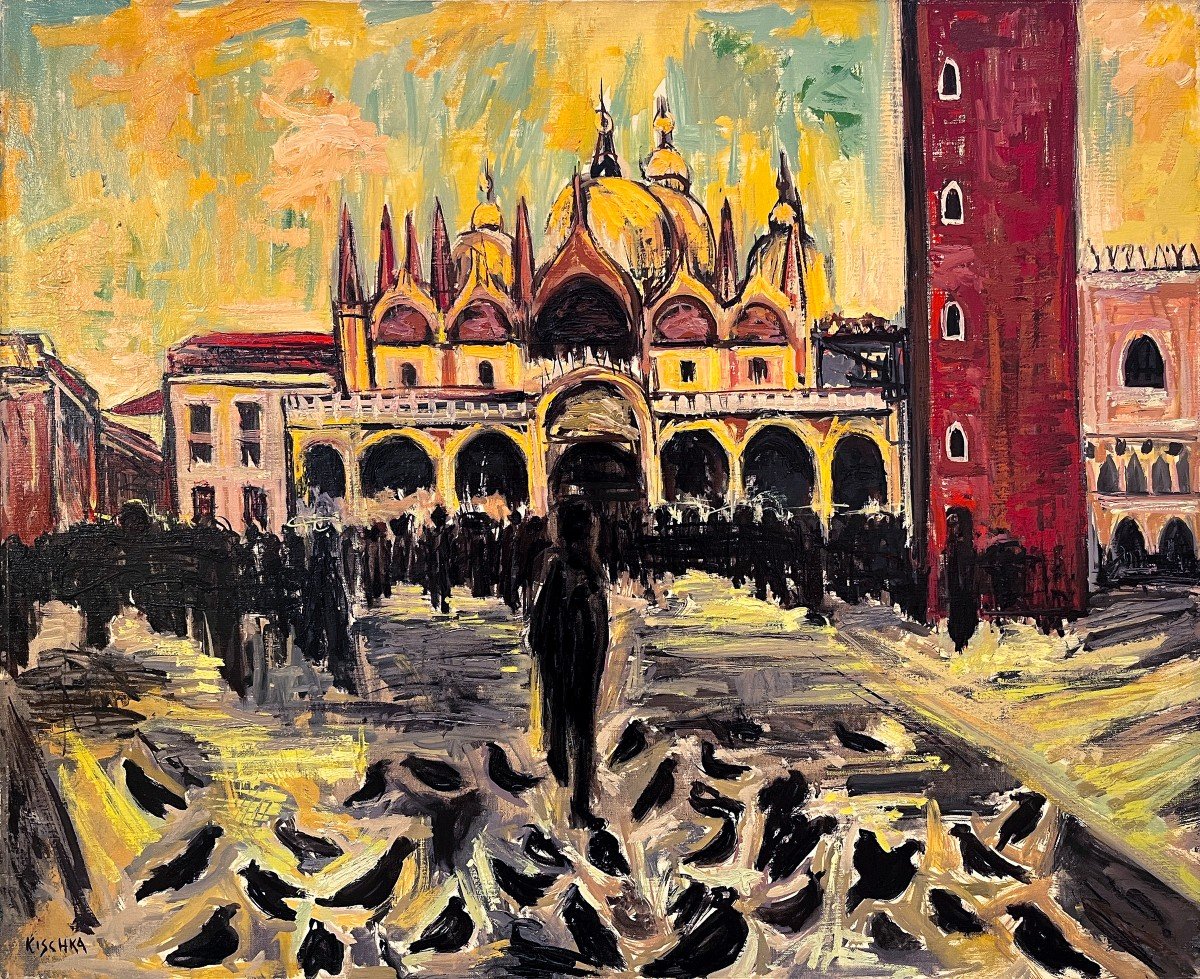 Isis Kischka (Paris, 1908 - Montmorency, France, 1973) Venezia, Piazza San Marco-photo-3