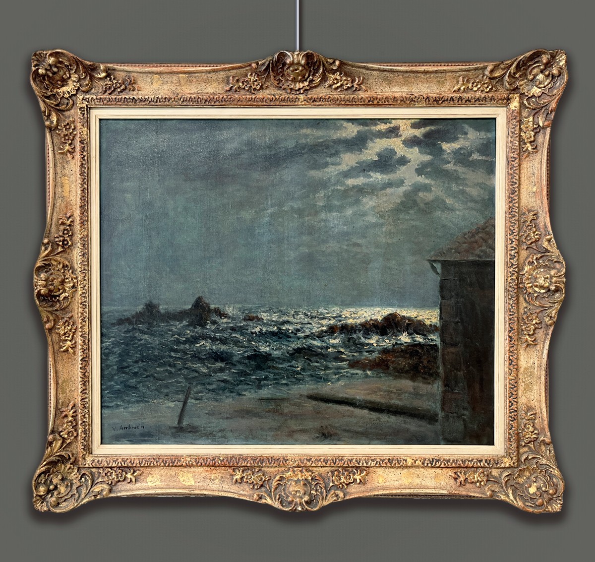 Vincent Ambrosini (1905-1982) Nocturne By The Sea