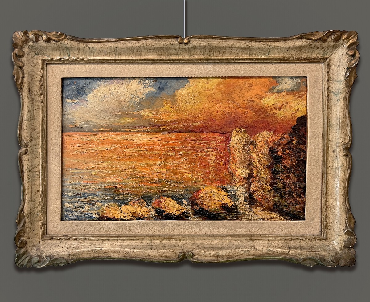 20th Century French Artist, sunset - esterel, Le Cap Roux, Pendant-photo-5