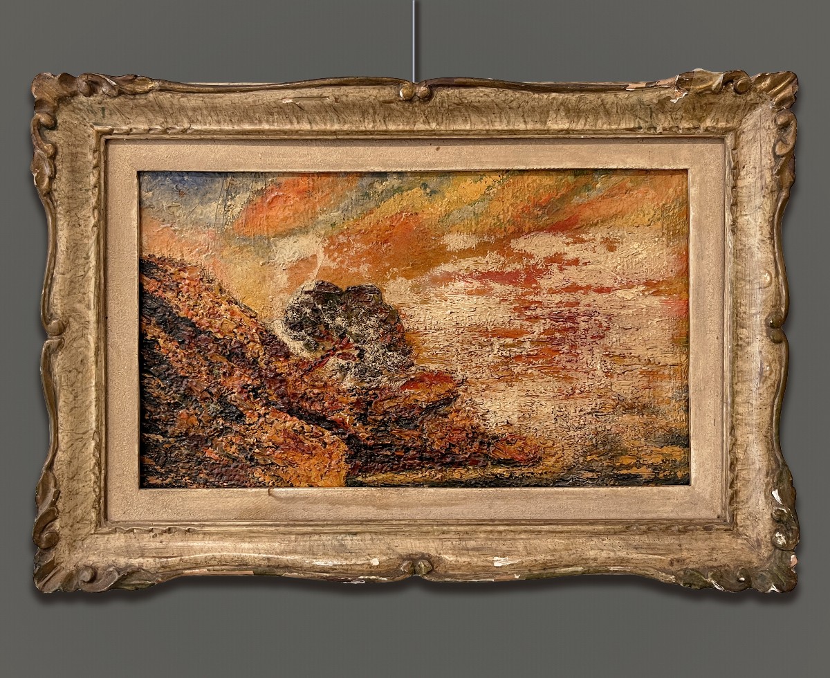 20th Century French Artist, sunset - esterel, Le Cap Roux, Pendant-photo-6