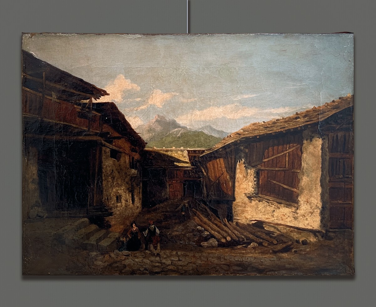 École d'Italie du Nord du 19ème siècle,  Paysage de Montagne Rural