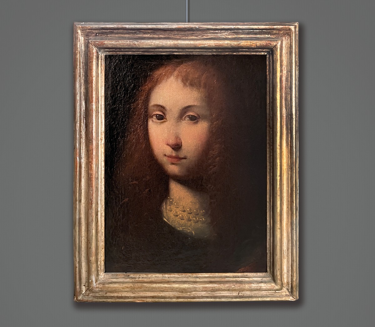 École lombarde, fin du XVIIe siècle, Portrait d'une petite fille avec un collier de perles