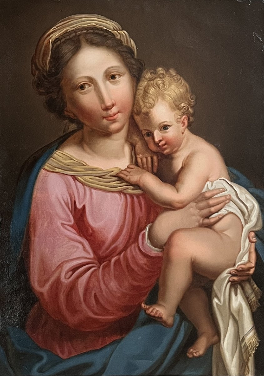École italienne du début du XIXe siècle (d'après G.B. Sassoferrato), Vierge à l'Enfant-photo-2