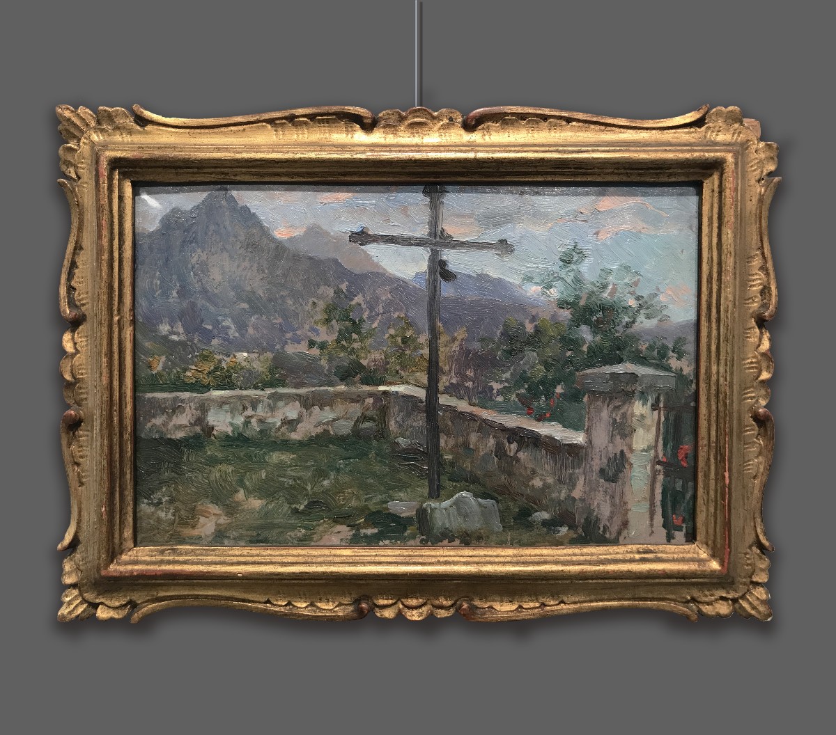 Giuseppe Duodo (venice, 1877–1955), Landscape With Mountains