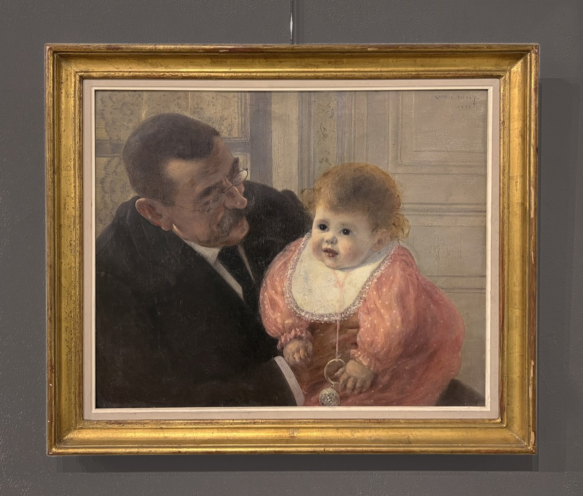 Gabriel Biessy (France, 1854-1935) Frans, le fils de l'artiste, avec son  grand-père,1893