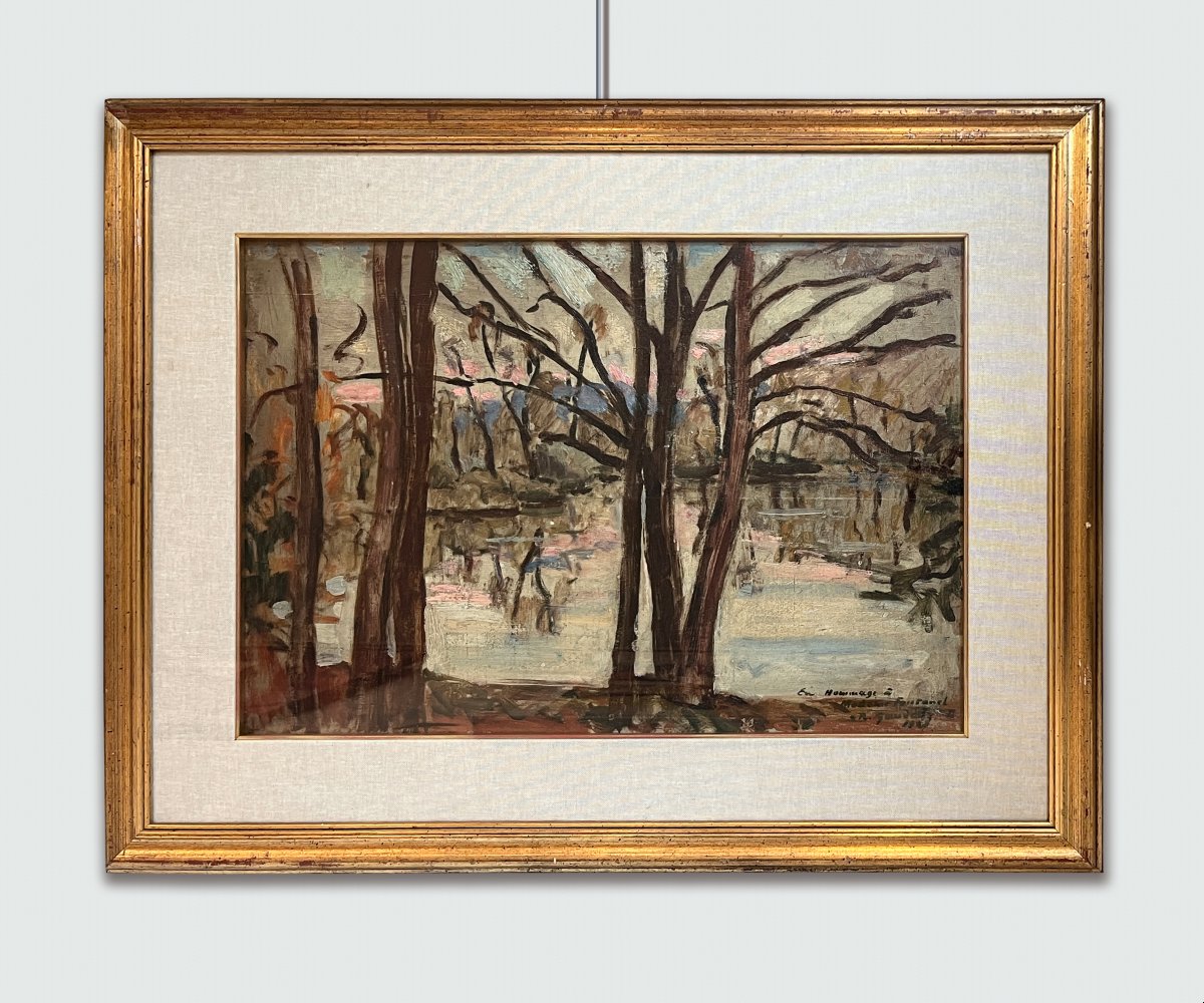 Raymond Gaudet (France, 1899-1967) Paysage Avec arbres, 1928-photo-1
