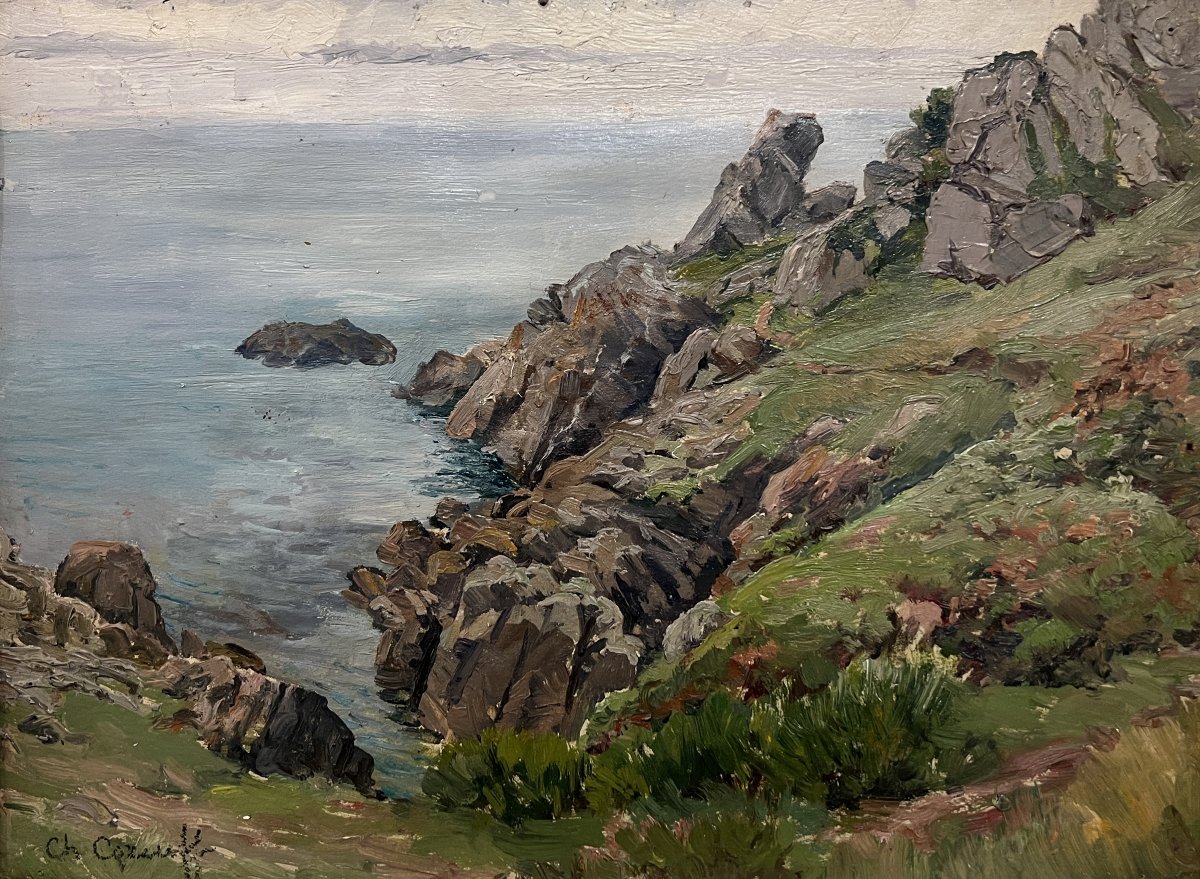 Charles Corcuff (Tour Tanguy, Brest, France, 1872-1953) Port Manech, Bretagne, France-photo-3