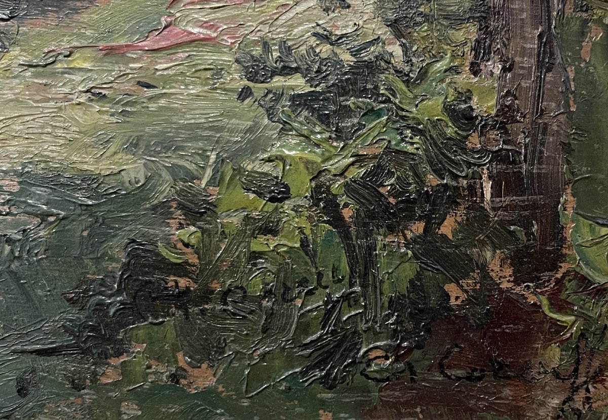 Charles Corcuff (Tour Tanguy, Brest, France, 1872-1953) Paysage au bord de l'Aven-photo-2