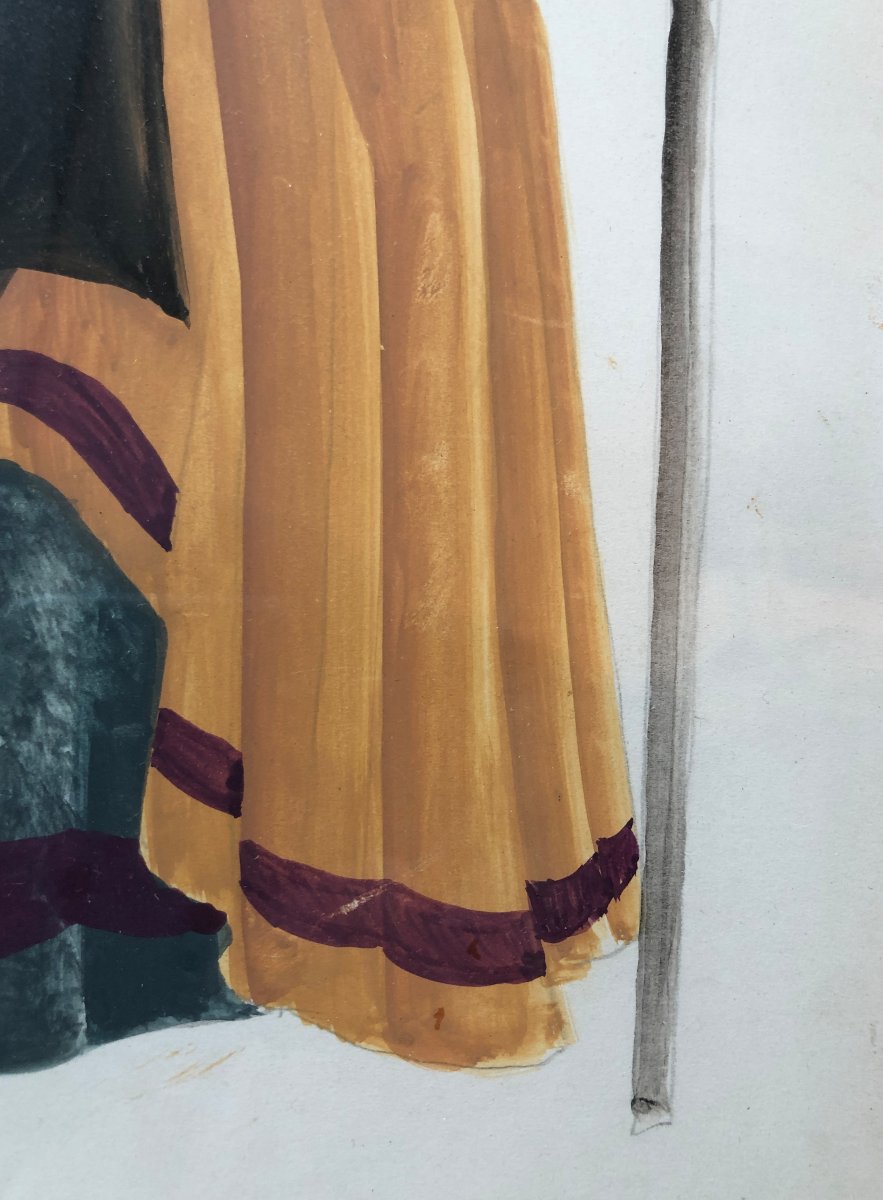 Gino Severini (1883-1966) Esquisse du costume de Monna Sabatina 1939 pour la comédie La strega -photo-3