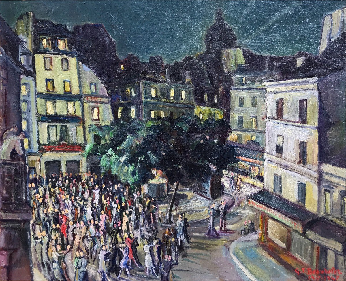 Gustave Francois Beaudelet (1893-1968) Montmartre En Fête, 1947-photo-2