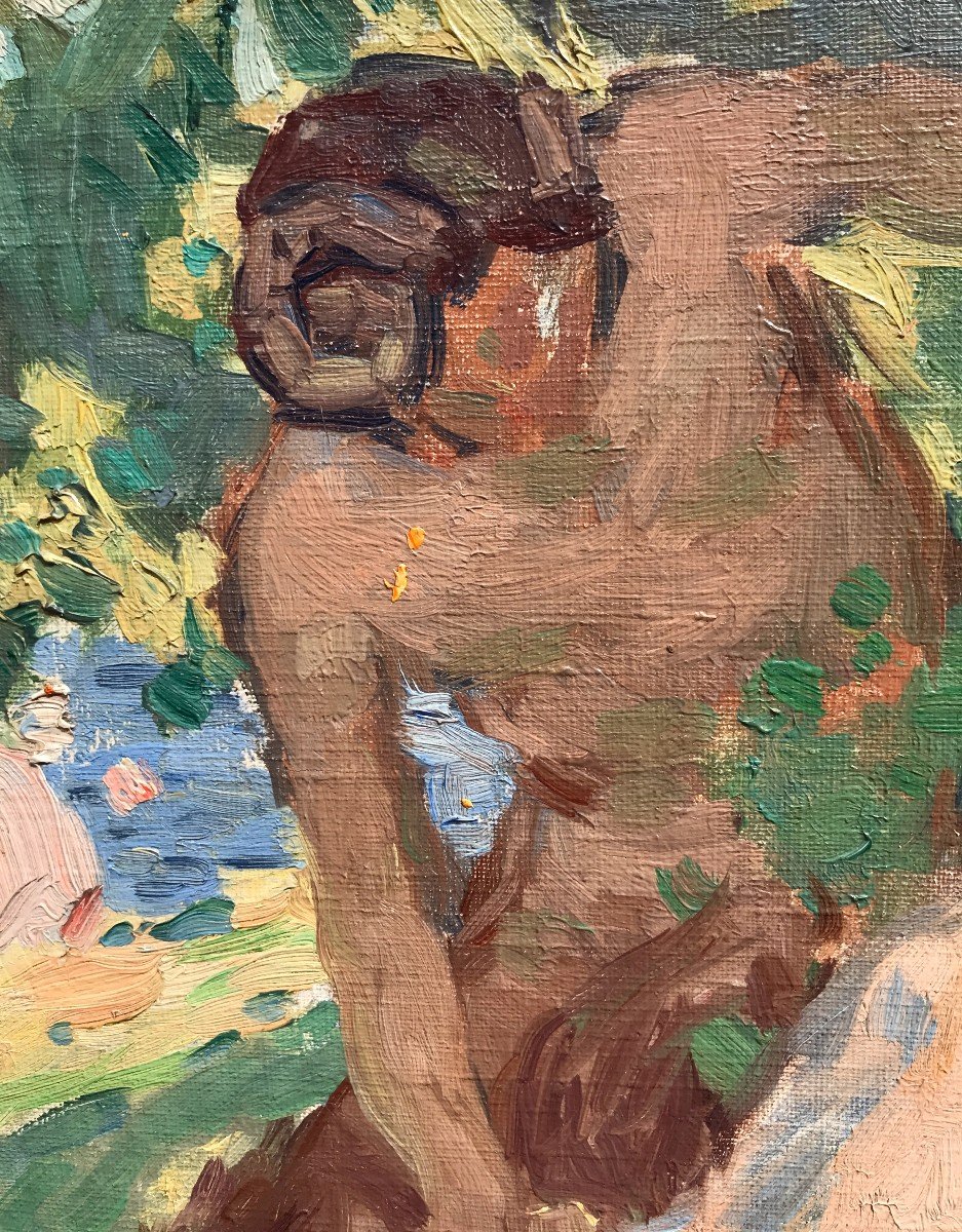 Auguste Leroux (1871-1954) Satyr And Nymph-photo-3