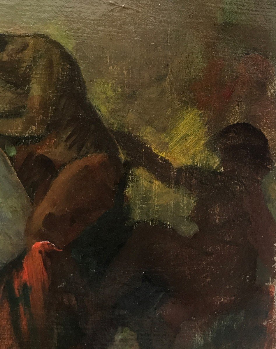 Tableau Attribué à Emile Bernard, Allégorie-photo-6