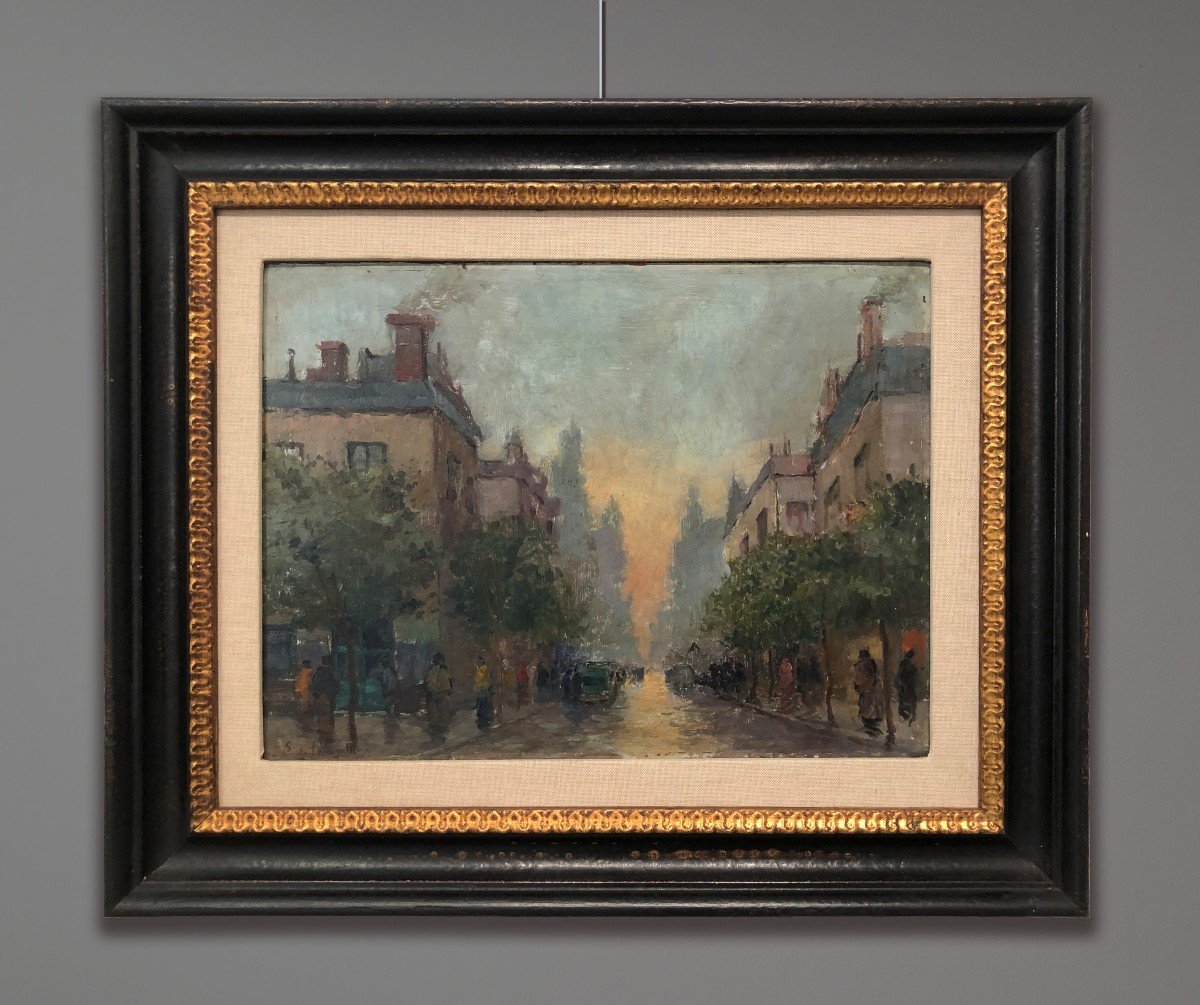 Eugenio Scorzelli (1890-1960) Vue De Paris, Pendant-photo-2