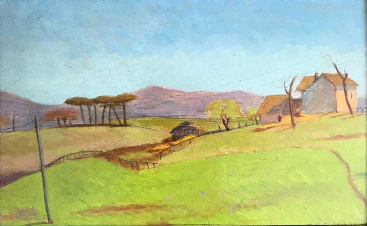 Artiste Du 20ème Siècle, Signé M G C , Paysage De Campagne, 1941-photo-2