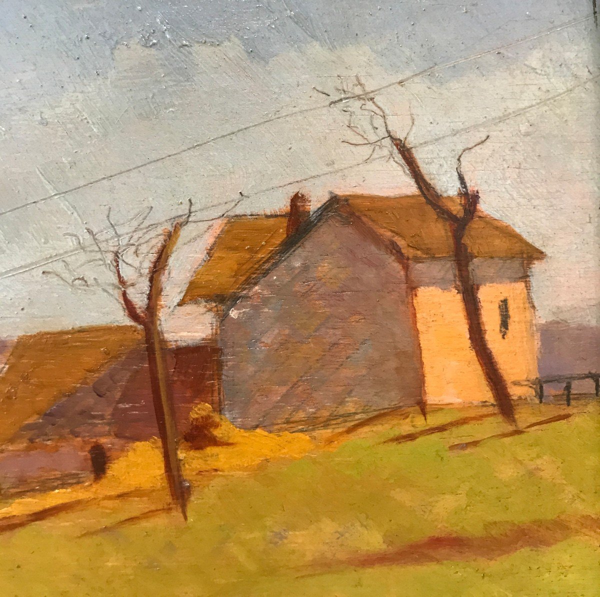 Artiste Du 20ème Siècle, Signé M G C , Paysage De Campagne, 1941-photo-3