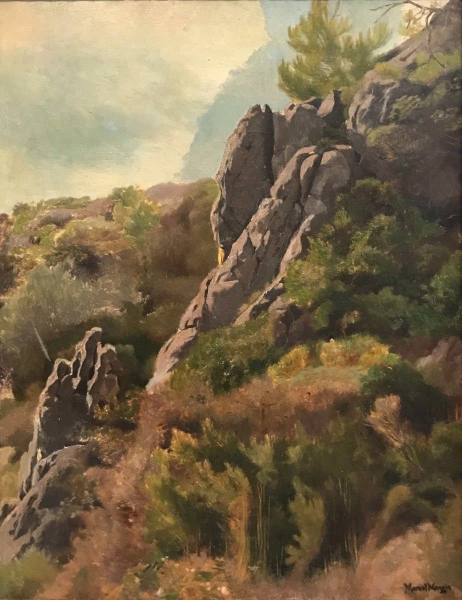 Marcel Mangin (1852-1915) Rocky Landscape-photo-4
