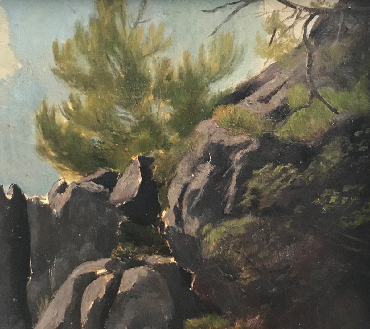 Marcel Mangin (1852-1915) Paysage Rocheux-photo-2