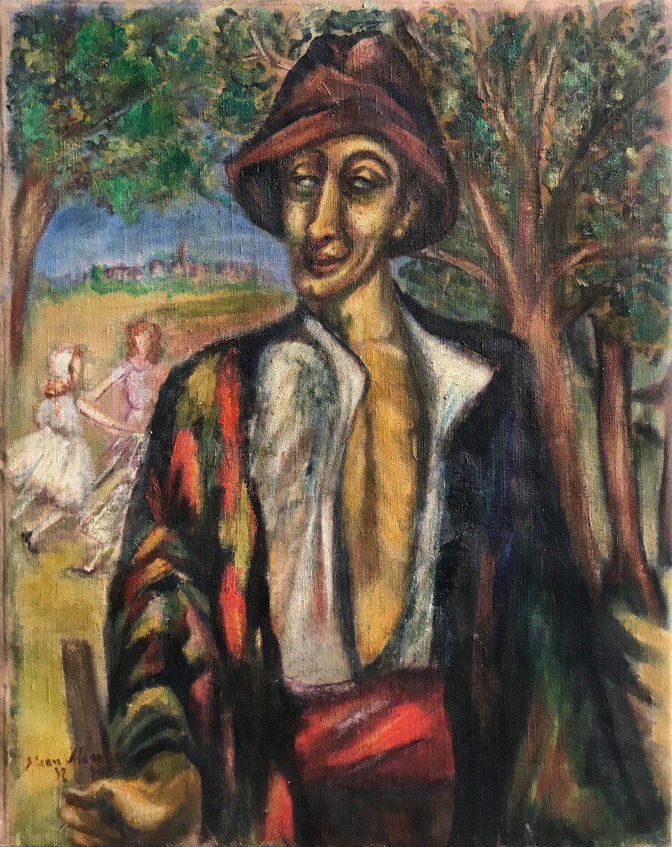 20th Century Artist, Signed Jean Marini, Portrait, 1932-photo-4
