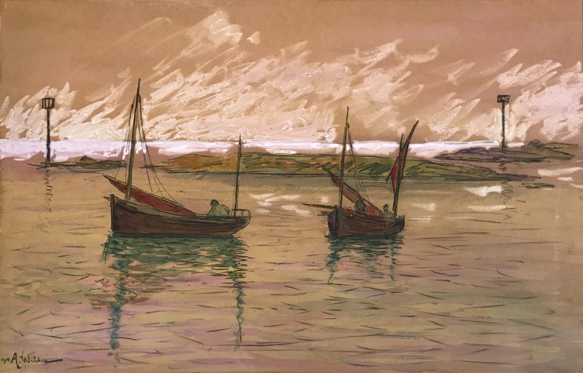 André Wilder (1871-1965) Harbour Landscape 1901-photo-4