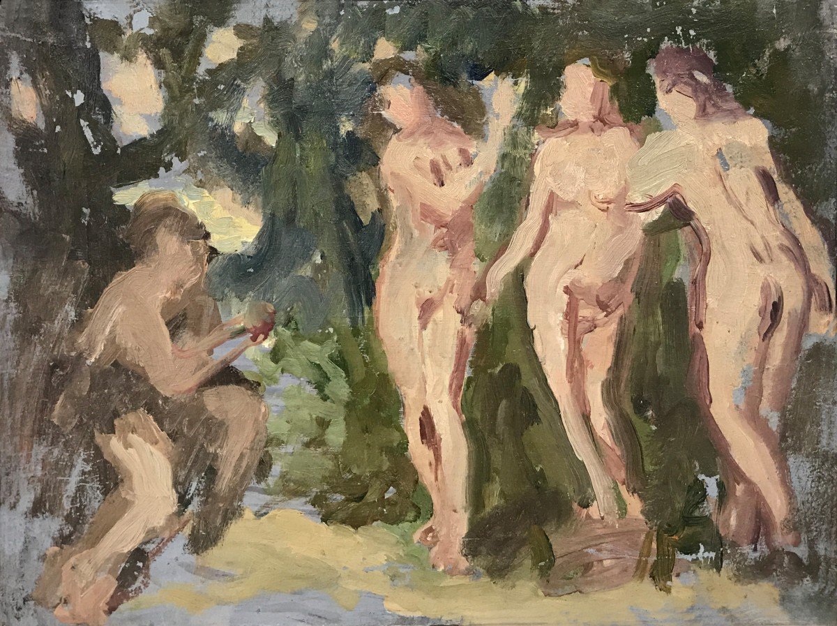 Medard Verburgh (1886-1957) Le Jugement (Esquisse)-photo-3