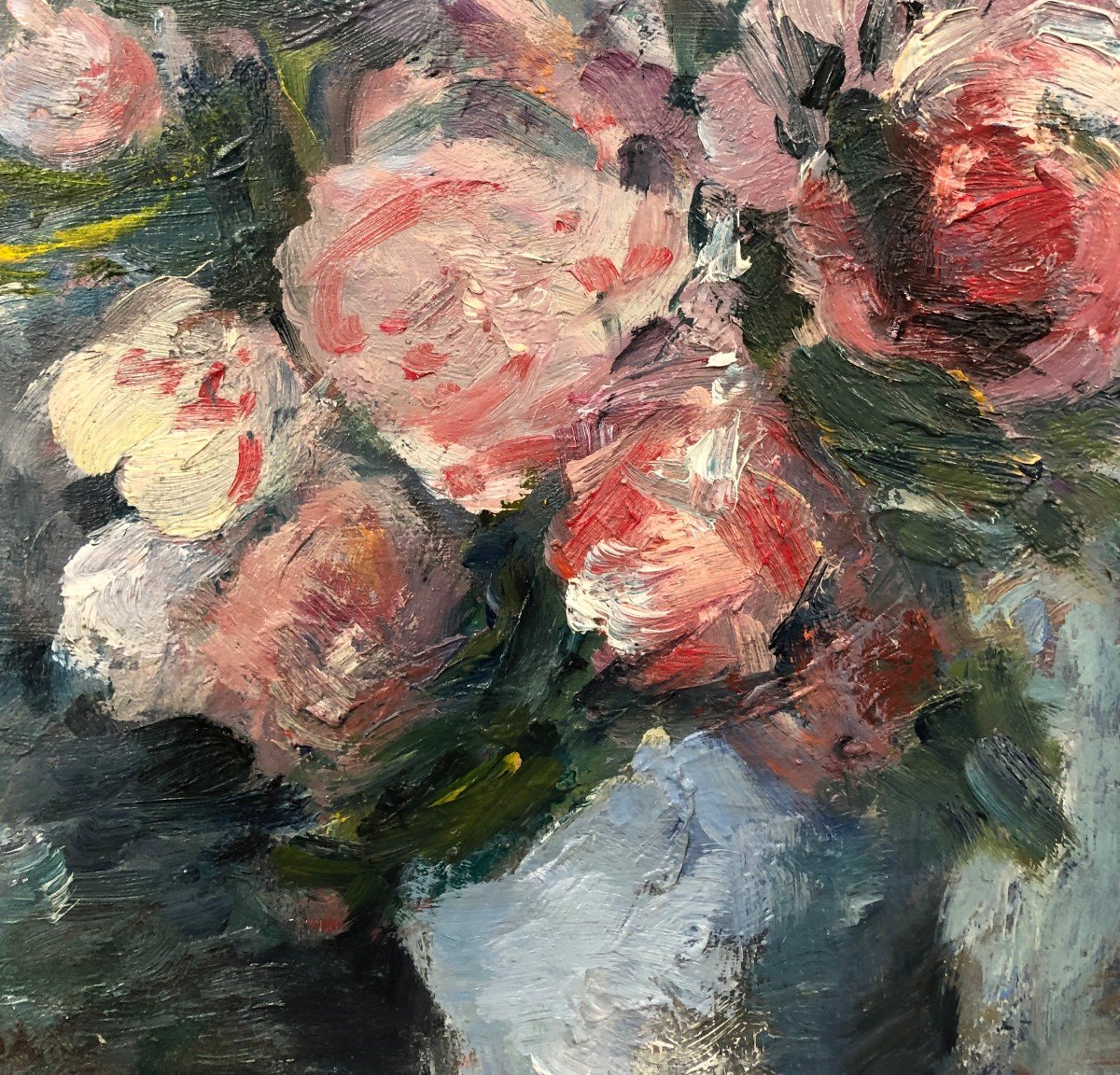 Ezio Pastorio (1911-2006) Nature Morte Dans Un Intérieur Au Vase De Roses-photo-5