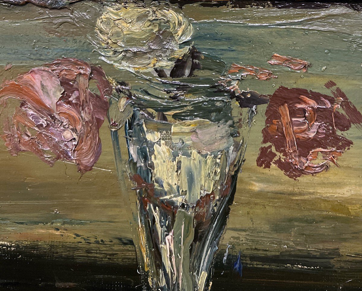 Gabriel Dauchot (gargan-livry, Paris, 1927 - 2005) Still Life With Bananas And Flowerpot-photo-4