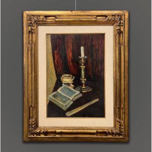 Piero Marussig (Trieste, 1879 - Pavia, Italie, 1937) Nature Morte avec candélabre, 1926-28