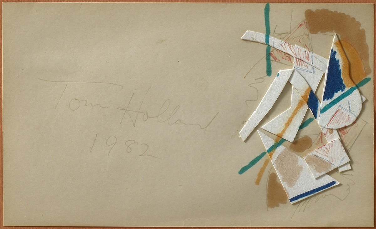 Tom Holland (seattle,  1936) Collage - Signé Et Daté-photo-2