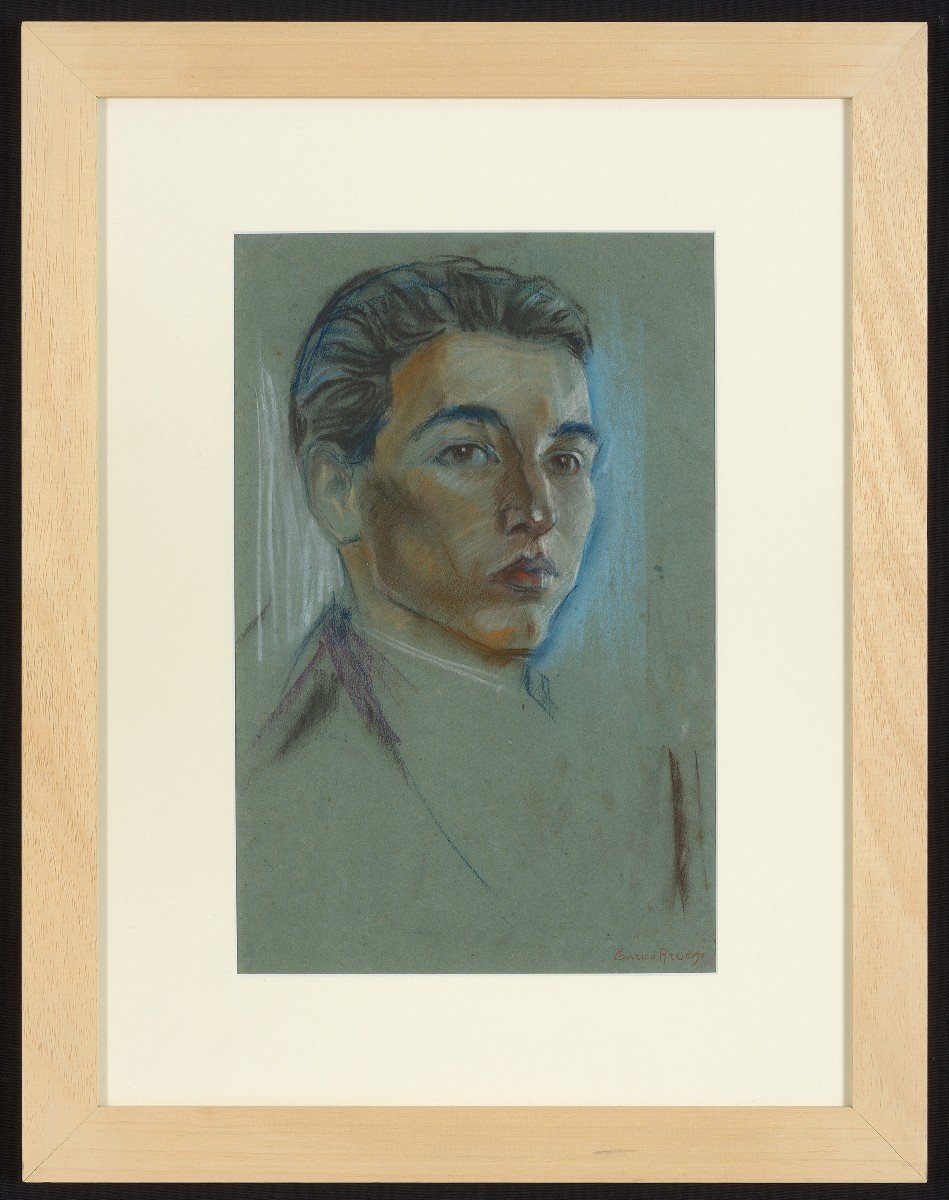 Enrico Arcioni (1875-1954) Pastel Sur Papier -Portrait-photo-2