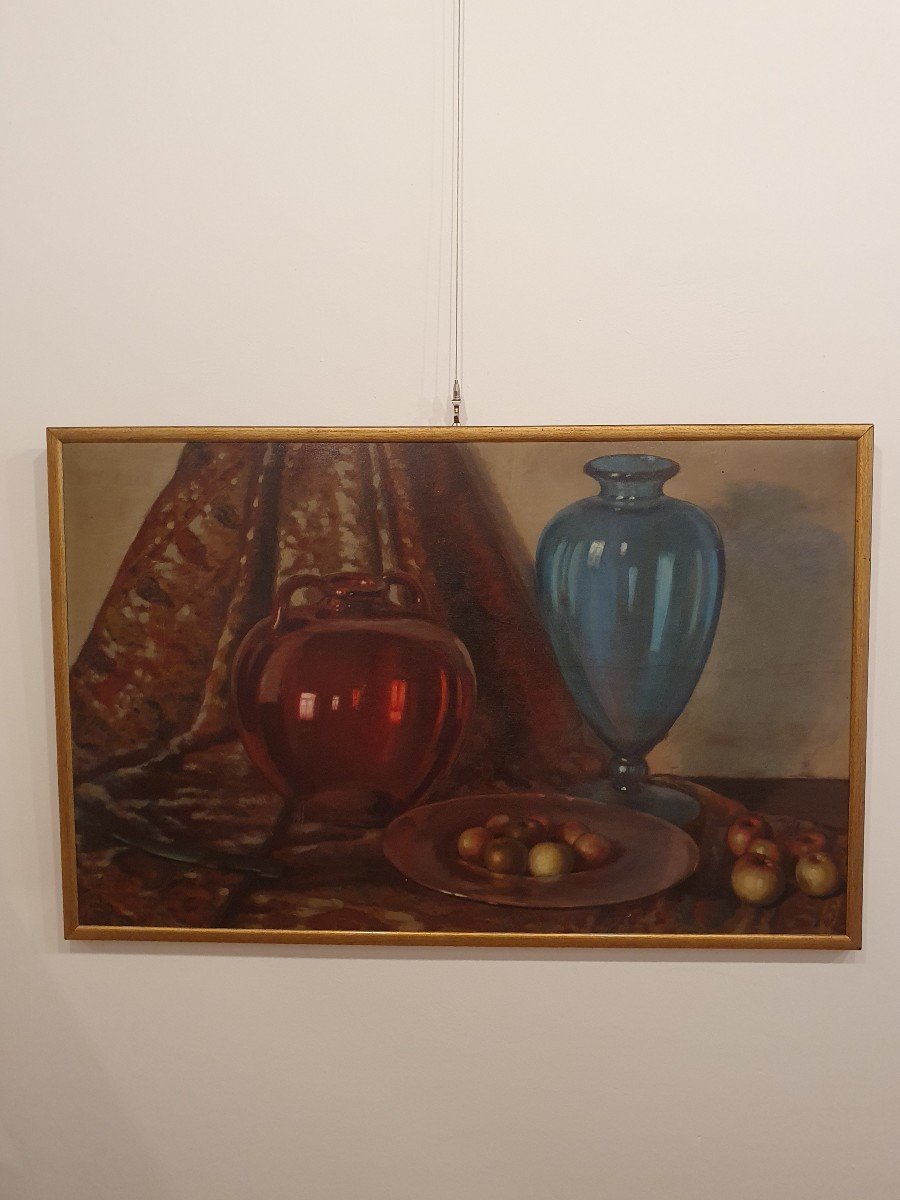 Giacomo Gabbiani - Huile Sur Bois - Nature - Signé Et Daté-photo-3