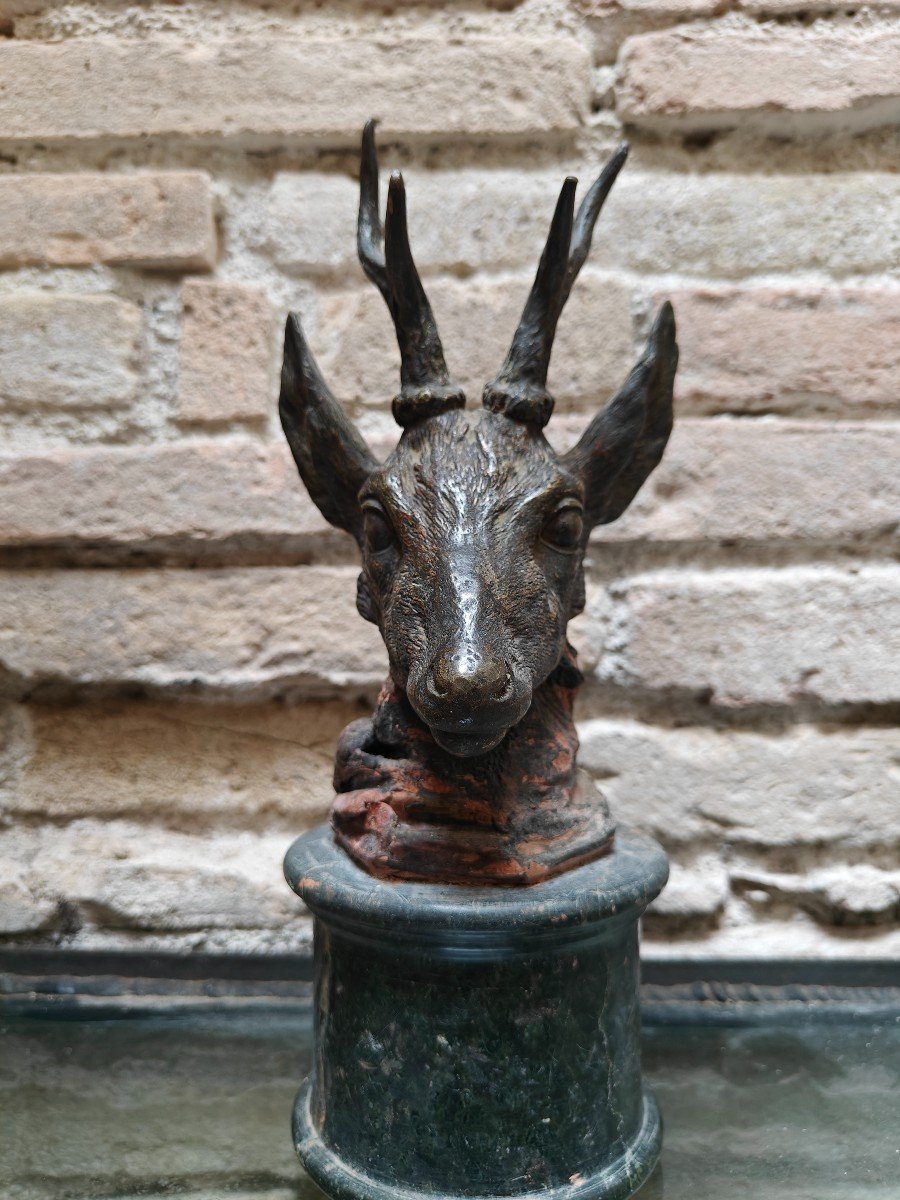 Sculpture De Cerf Fin 19e Siècle-photo-4