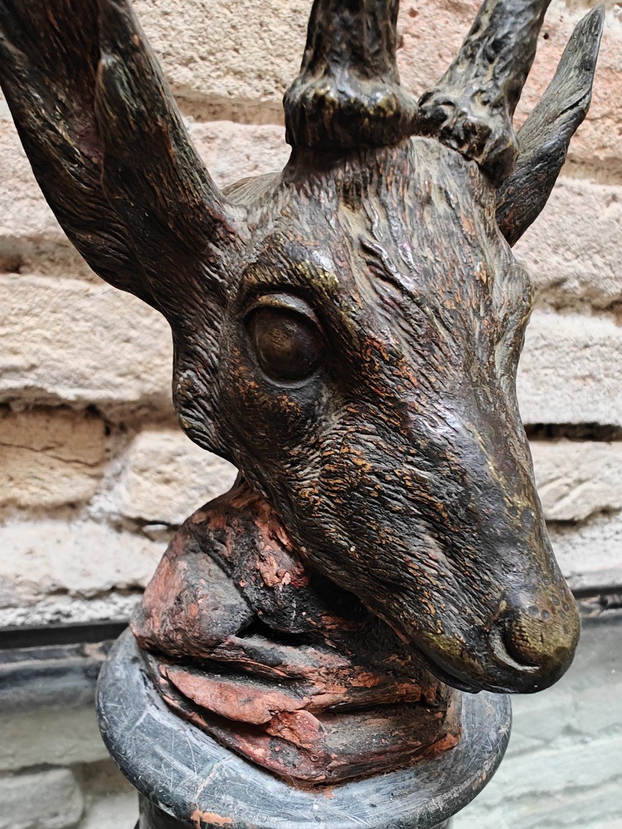 Sculpture De Cerf Fin 19e Siècle-photo-2