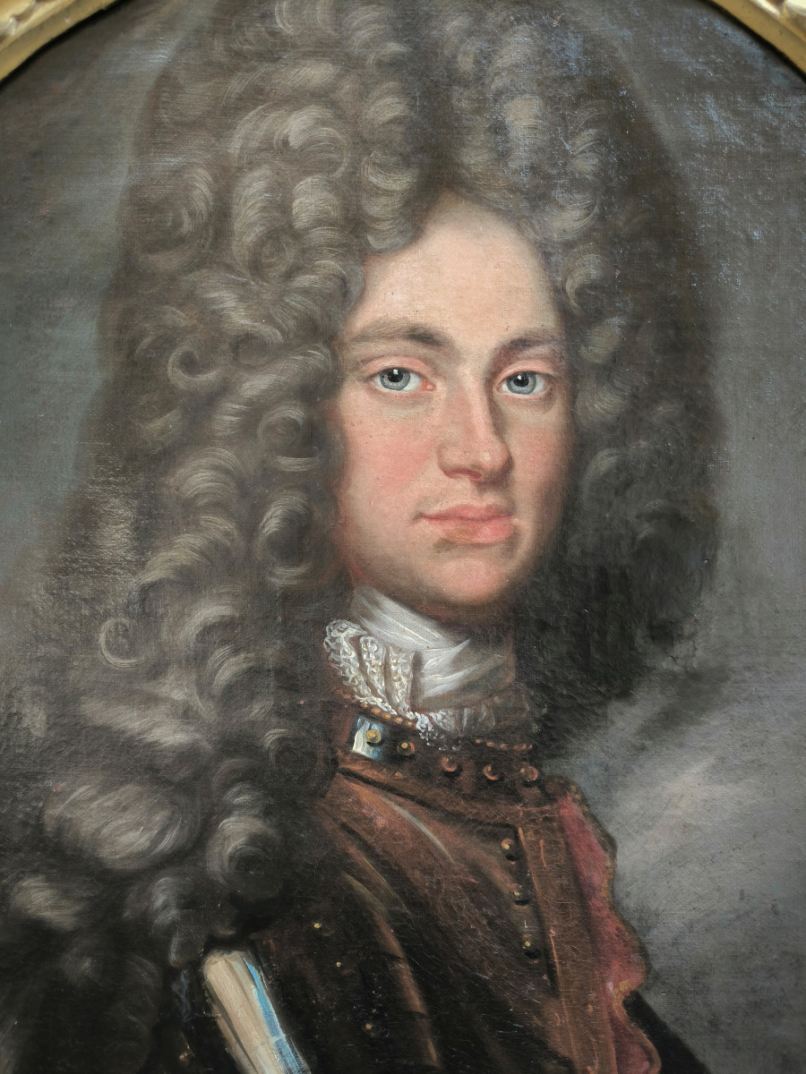 Peintre du début du XVIIIᵉ siècle "Portrait d’un jeune noble en armure"-photo-2