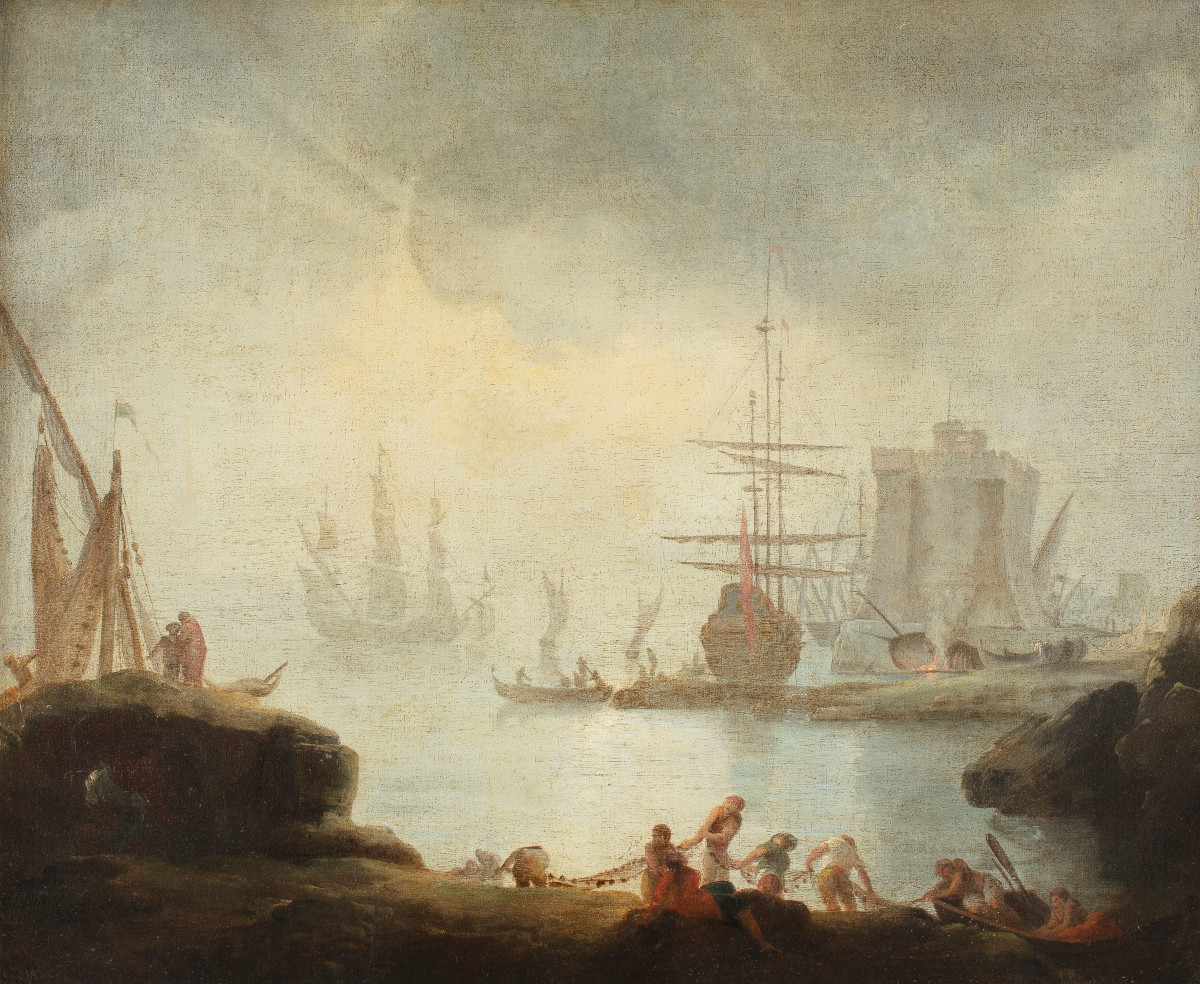 Seascape With Gallions And Fortress-photo-2