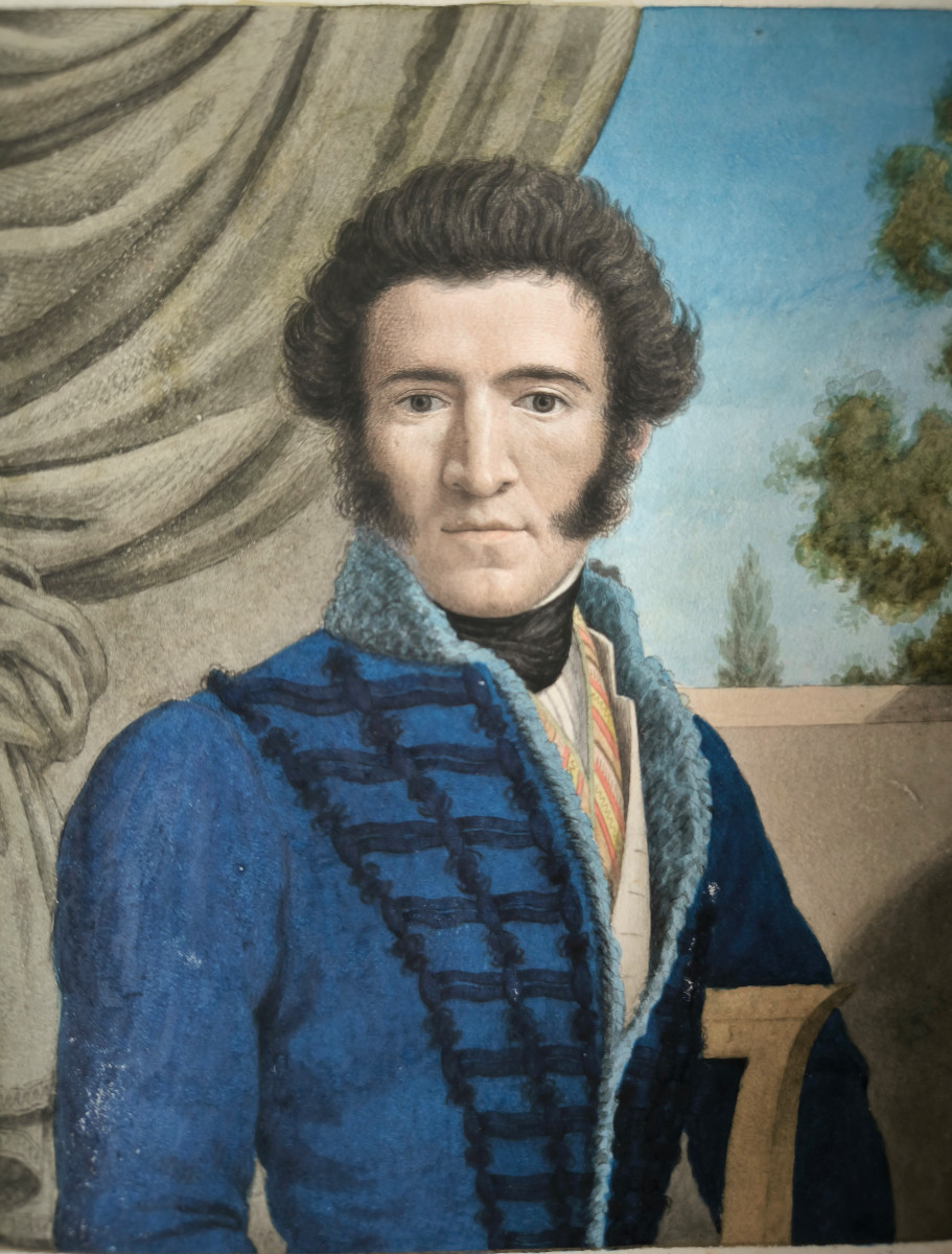 École néoclassique, debut du 18e siècle, "Portrait de gentilhomme"