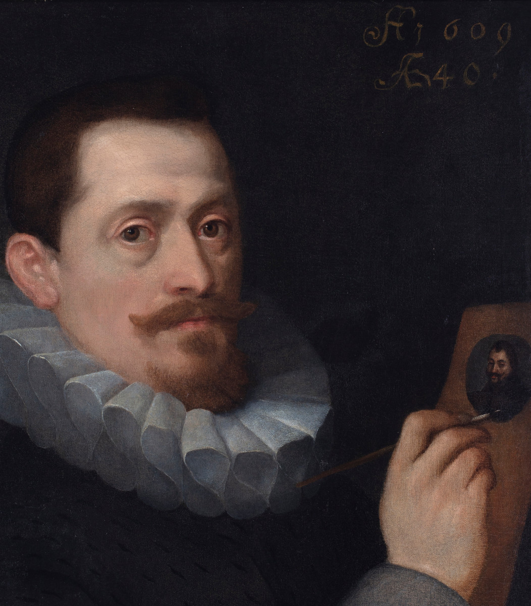 Portrait du peintre Frans Pourbus le Jeune, école du nord du XVII siècle-photo-2