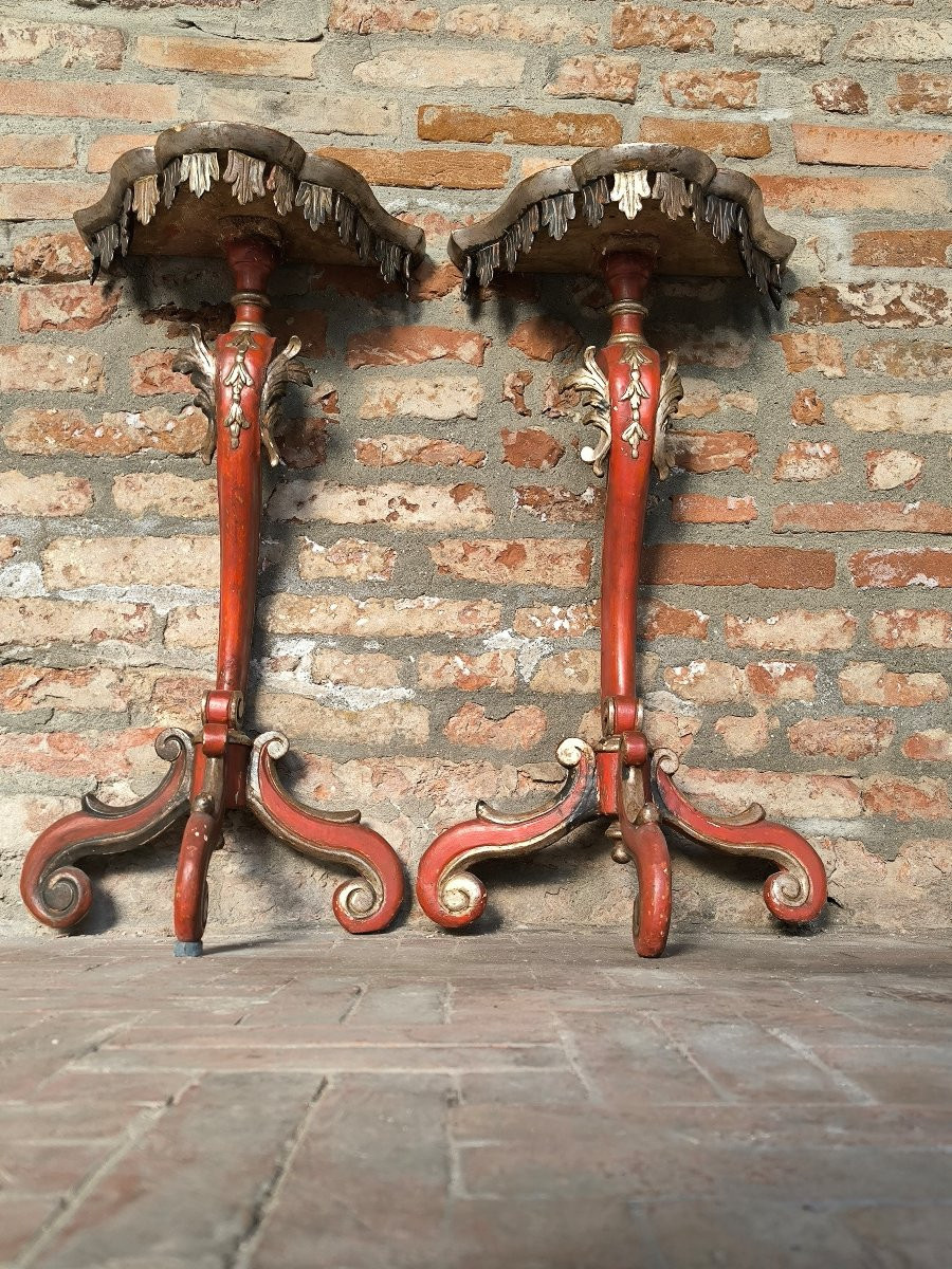 Pair de consoles, Venize XVIII siécle-photo-4