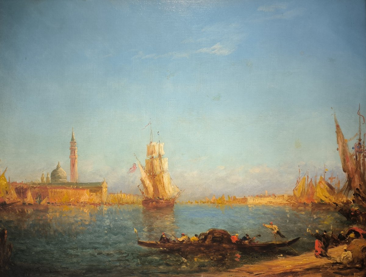 View Of Venice With San Giorgio Maggiore,  19th-century French Painter