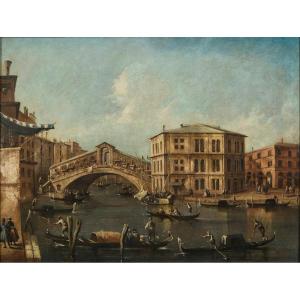Vue de Venise avec le Ponte di Rialto et le Palazzo de Camerlenghi, atelier de Francesco Guardi