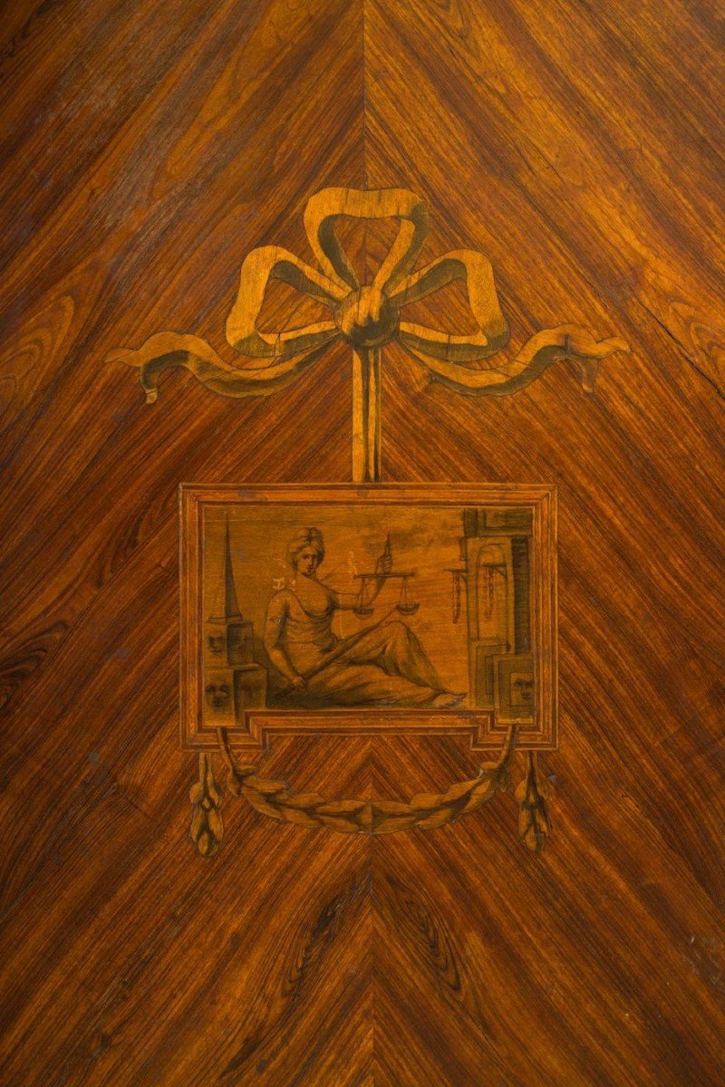 Important And Rare Louis XVI Genoese Trumeau In Bois De Voilette And Bois De Rose -photo-2