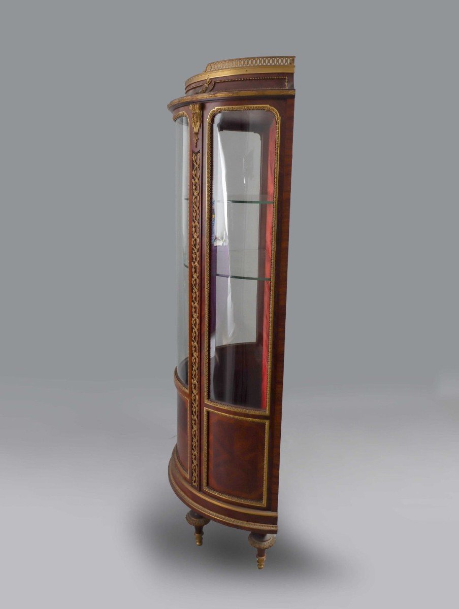 Wooden Display Cabinet, Brass, Gilt Bronze, Riches Legs, Velvet, V. Raulin, Napoleon III-photo-1