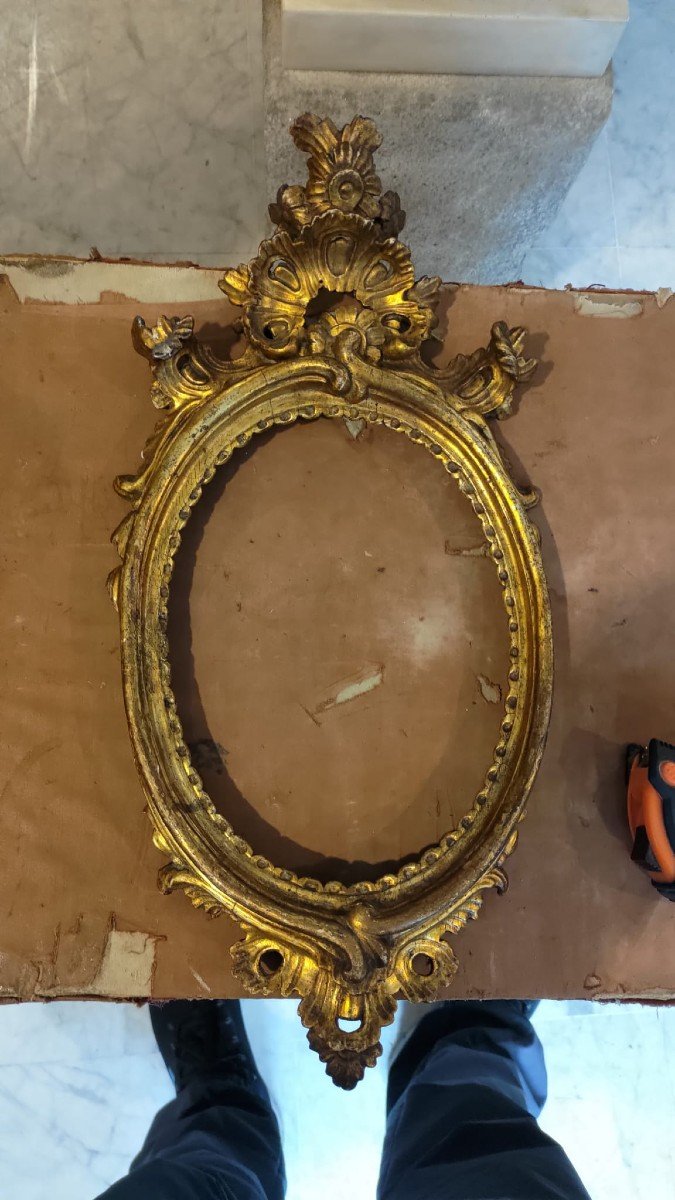 Gilt Inlaid Wooden Mirrors, Louis XV, 19th Century-photo-4