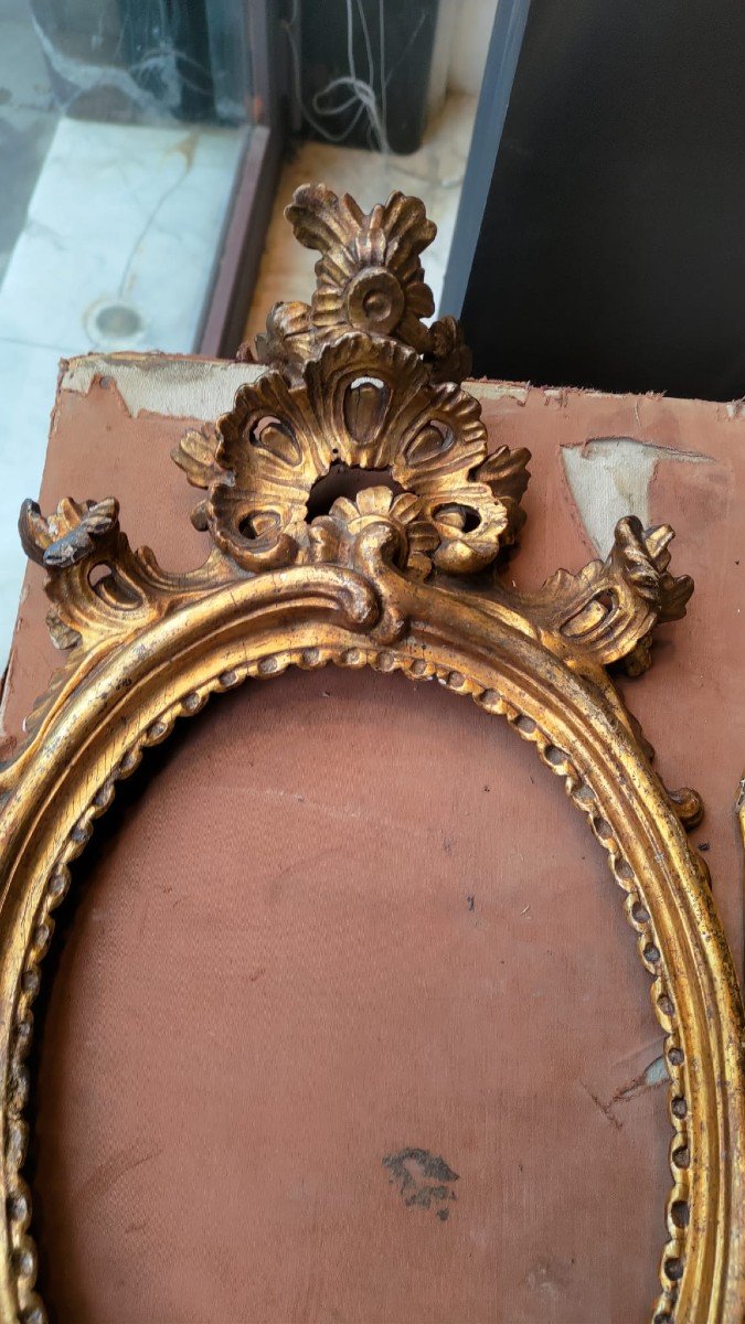 Gilt Inlaid Wooden Mirrors, Louis XV, 19th Century-photo-5