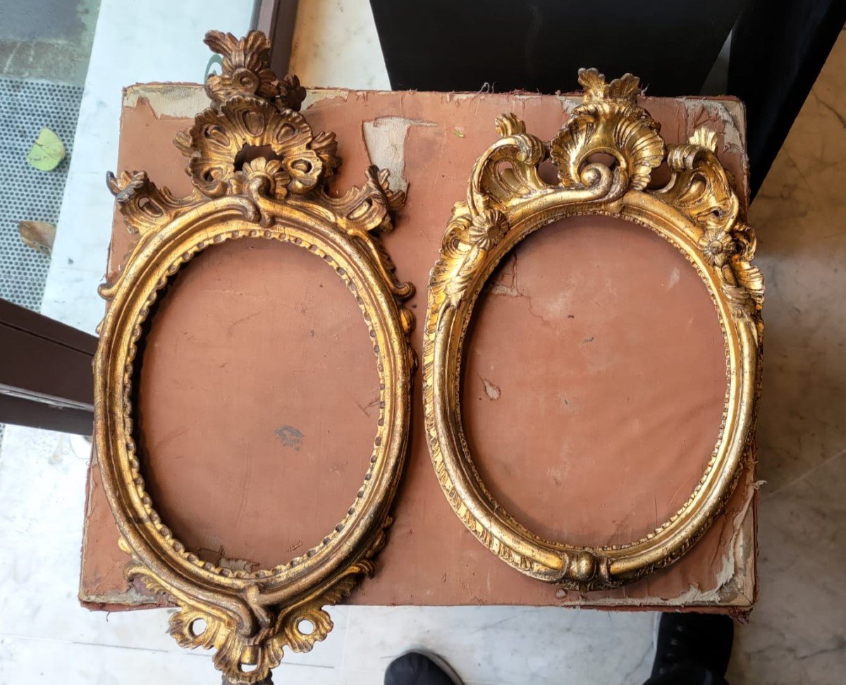 Gilt Inlaid Wooden Mirrors, Louis XV, 19th Century
